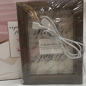 Brown Wooden Photo Frame with USB Cable